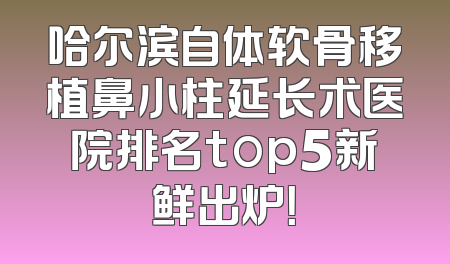 哈尔滨自体软骨移植鼻小柱延长术医院排名top5新鲜出炉！