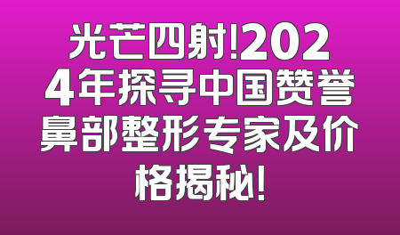 光芒四射！2024年探寻中国赞誉鼻部整形专家及价格揭秘！