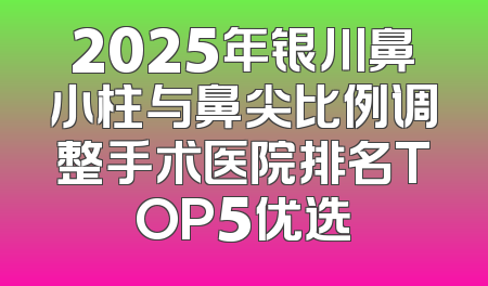2025年银川鼻小柱与鼻尖比例调整手术医院排名TOP5优选