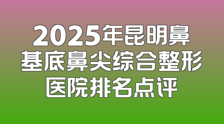 2025年昆明鼻基底鼻尖综合整形医院排名点评