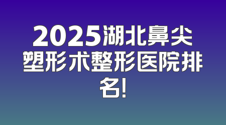 2025湖北鼻尖塑形术整形医院排名！