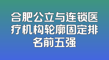 合肥公立与连锁医疗机构轮廓固定排名前五强