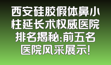 西安硅胶假体鼻小柱延长术权威医院排名揭秘：前五名医院风采展示！