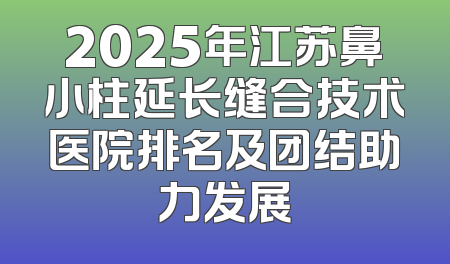 2025年江苏鼻小柱延长缝合技术医院排名及团结助力发展