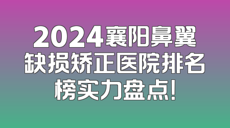 2024襄阳鼻翼缺损矫正医院排名榜实力盘点！