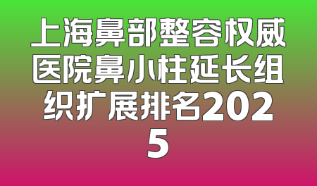 上海鼻部整容权威医院鼻小柱延长组织扩展排名2025