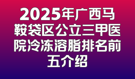 2025年广西马鞍袋区公立三甲医院冷冻溶脂排名前五介绍