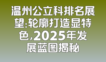 温州公立科排名展望：轮廓打造显特色，2025年发展蓝图揭秘