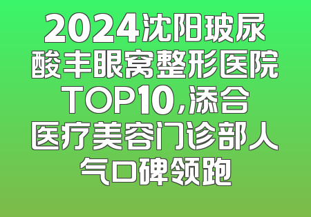 2024沈阳玻尿酸丰眼窝整形医院TOP10，添合医疗美容门诊部人气口碑领跑