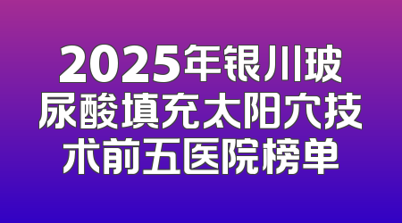 2025年银川玻尿酸填充太阳穴技术前五医院榜单