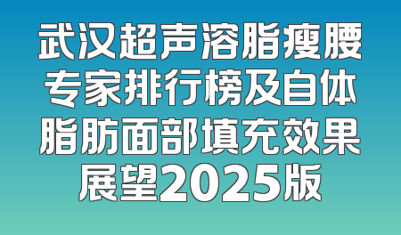 武汉超声溶脂瘦腰专家排行榜及自体脂肪面部填充效果展望2025版