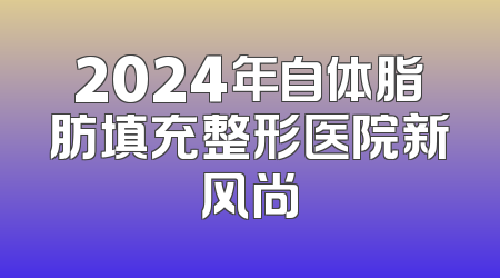 2024年自体脂肪填充整形医院新风尚