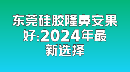 东莞硅胶隆鼻安果好：2024年最新选择