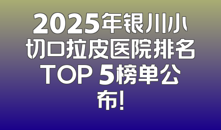 2025年银川小切口拉皮医院排名TOP 5榜单公布！