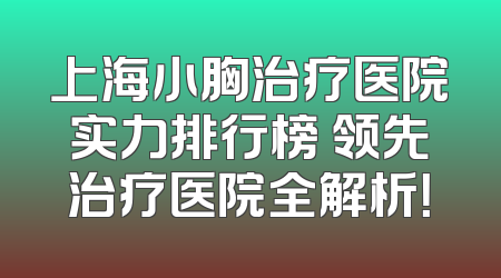 上海小胸治疗医院实力排行榜 领先治疗医院全解析！