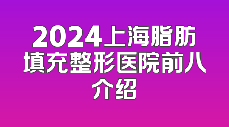 2024上海脂肪填充整形医院前八介绍