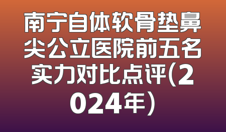 南宁自体软骨垫鼻尖公立医院前五名实力对比点评（2024年）