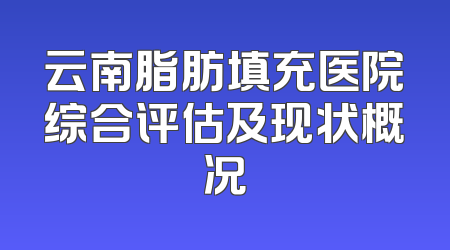 云南脂肪填充医院综合评估及现状概况