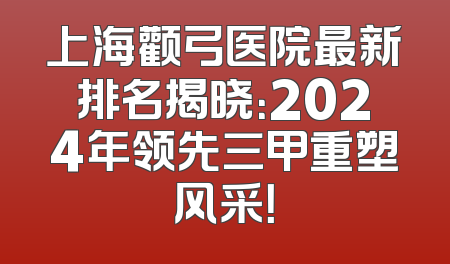 上海颧弓医院最新排名揭晓：2024年领先三甲重塑风采！