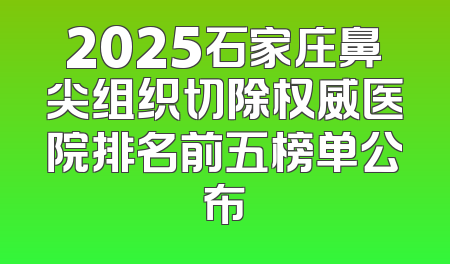 2025石家庄鼻尖组织切除权威医院排名前五榜单公布