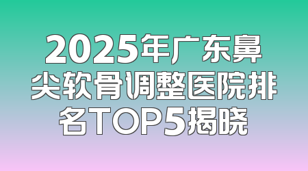 2025年广东鼻尖软骨调整医院排名TOP5揭晓