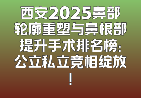 西安2025鼻部轮廓重塑与鼻根部提升手术排名榜：公立私立竞相绽放!