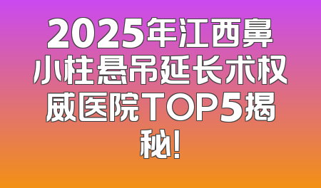 2025年江西鼻小柱悬吊延长术权威医院TOP5揭秘！