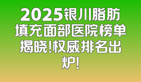 2025银川脂肪填充面部医院榜单揭晓！权威排名出炉！