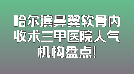 哈尔滨鼻翼软骨内收术三甲医院人气机构盘点！