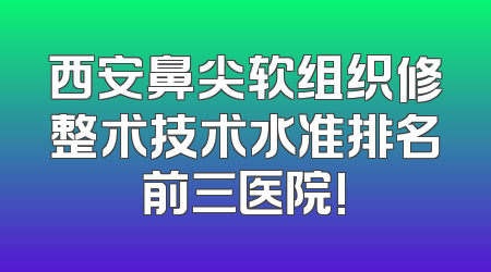 西安鼻尖软组织修整术技术水准排名前三医院!