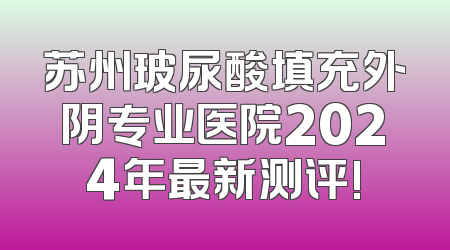 苏州玻尿酸填充外阴专业医院2024年最新测评!