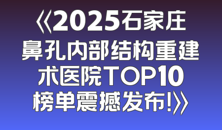 《2025石家庄鼻孔内部结构重建术医院TOP10榜单震撼发布！》