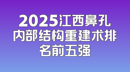 2025江西鼻孔内部结构重建术排名前五强