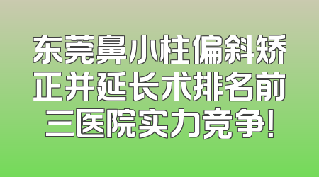 东莞鼻小柱偏斜矫正并延长术排名前三医院实力竞争！