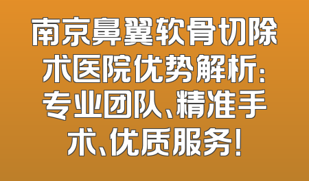 南京鼻翼软骨切除术医院优势解析：专业团队、精准手术、优质服务！