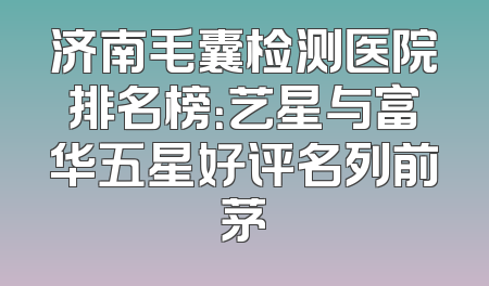 济南毛囊检测医院排名榜：艺星与富华五星好评名列前茅