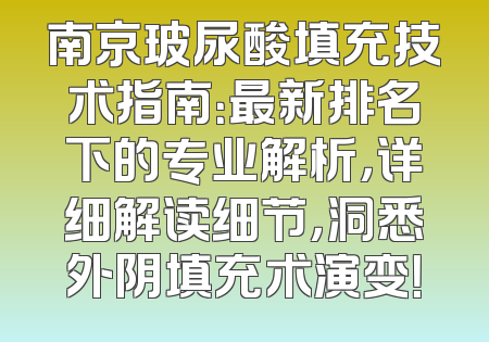 南京玻尿酸填充技术指南：最新排名下的专业解析，详细解读细节，洞悉外阴填充术演变！