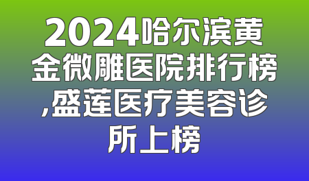 2024哈尔滨黄金微雕医院排行榜，盛莲医疗美容诊所上榜