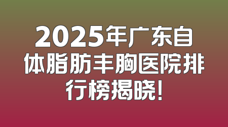 2025年广东自体脂肪丰胸医院排行榜揭晓！