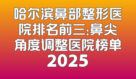 哈尔滨鼻部整形医院排名前三：鼻尖角度调整医院榜单2025