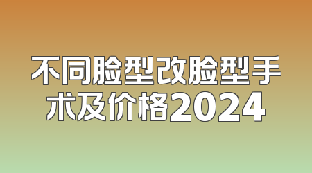 不同脸型改脸型手术及价格2024