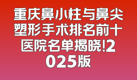 重庆鼻小柱与鼻尖塑形手术排名前十医院名单揭晓！2025版