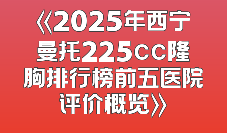 《2025年西宁曼托225cc隆胸排行榜前五医院评价概览》