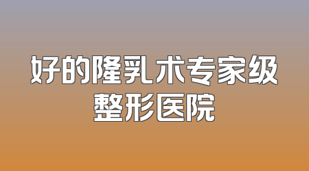 好的隆乳术专家级整形医院