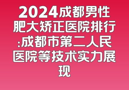 2024成都男性肥大矫正医院排行：成都市第二人民医院等技术实力展现