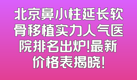 北京鼻小柱延长软骨移植实力人气医院排名出炉！最新价格表揭晓！
