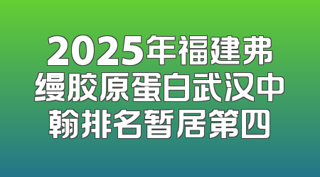 2025年福建弗缦胶原蛋白武汉中翰排名暂居第四