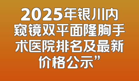 2025年银川内窥镜双平面隆胸手术医院排名及最新价格公示”