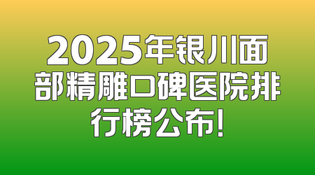 2025年银川面部精雕口碑医院排行榜公布！
