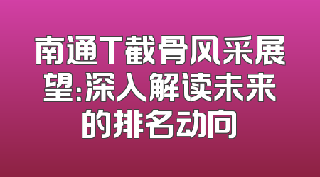 南通T截骨风采展望：深入解读未来的排名动向